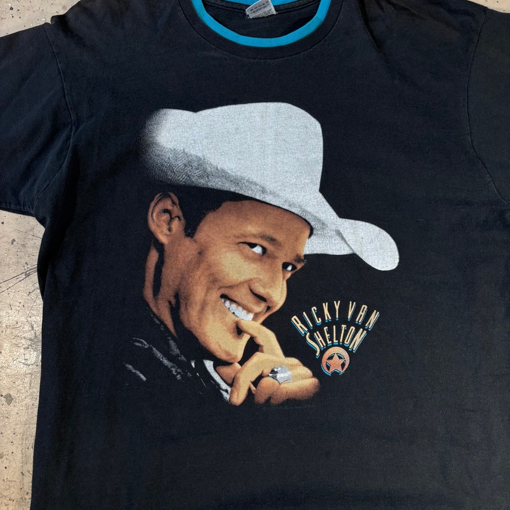vintage 90s ricky van shelton country music double sleeve t-shirt mens size xl - Picture 2 of 5